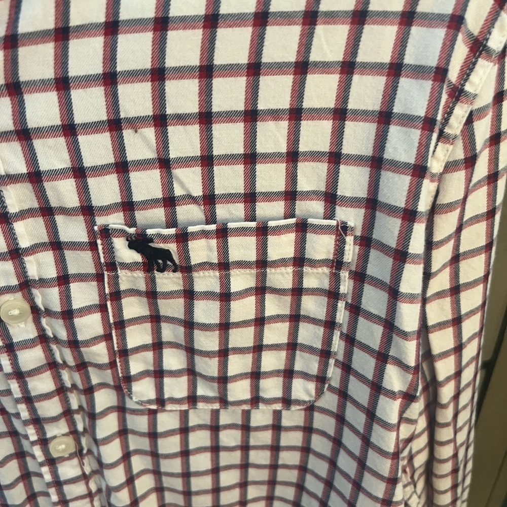Abercrombie Kids Checkered Shirt in Red and White - Picture 3 of 6